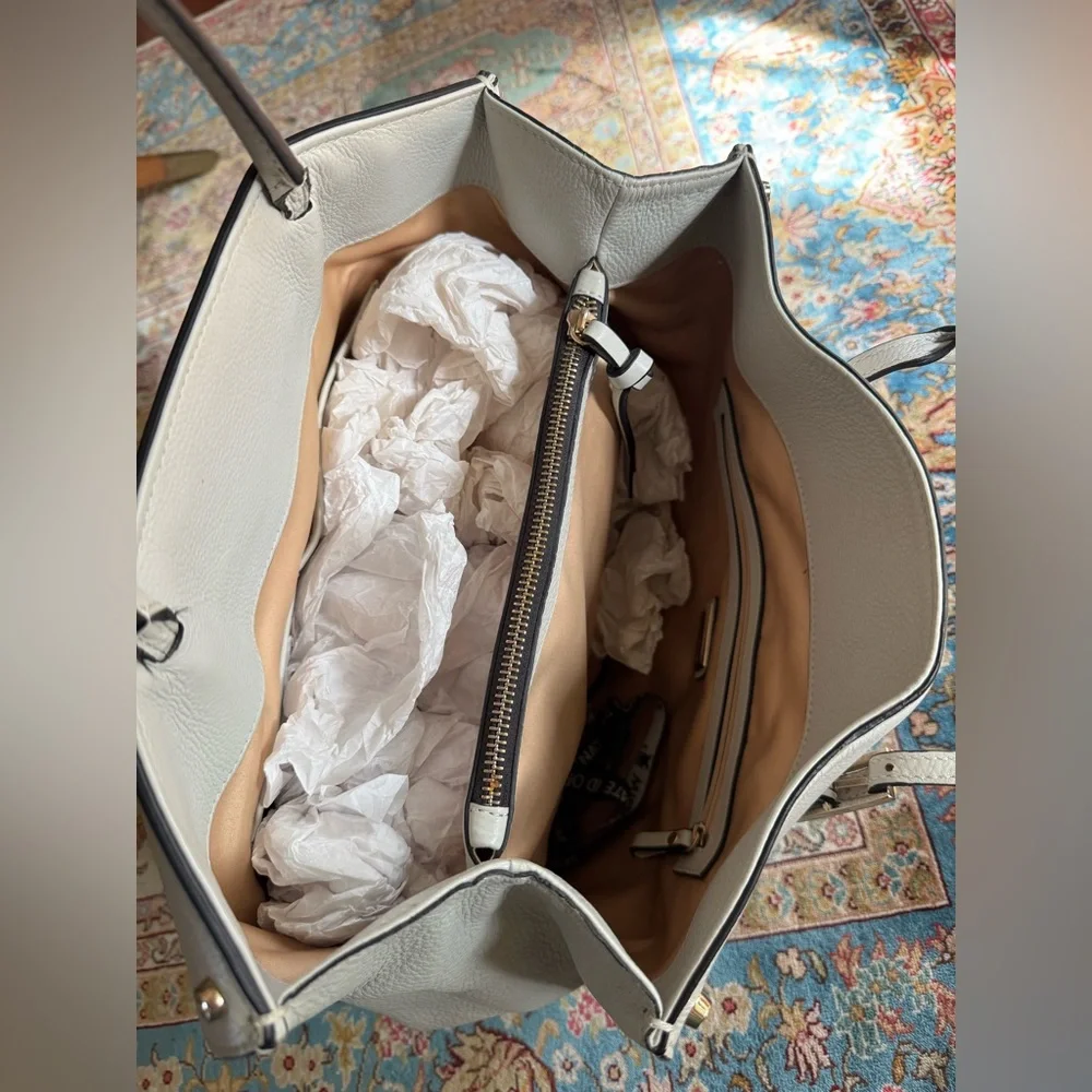 Coccinelle White Leather Satchel Bag